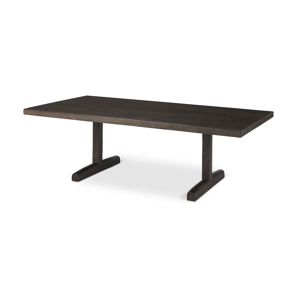 Viktor 55"L Dark Brown Solid Wood Coffee Table. Picture 1
