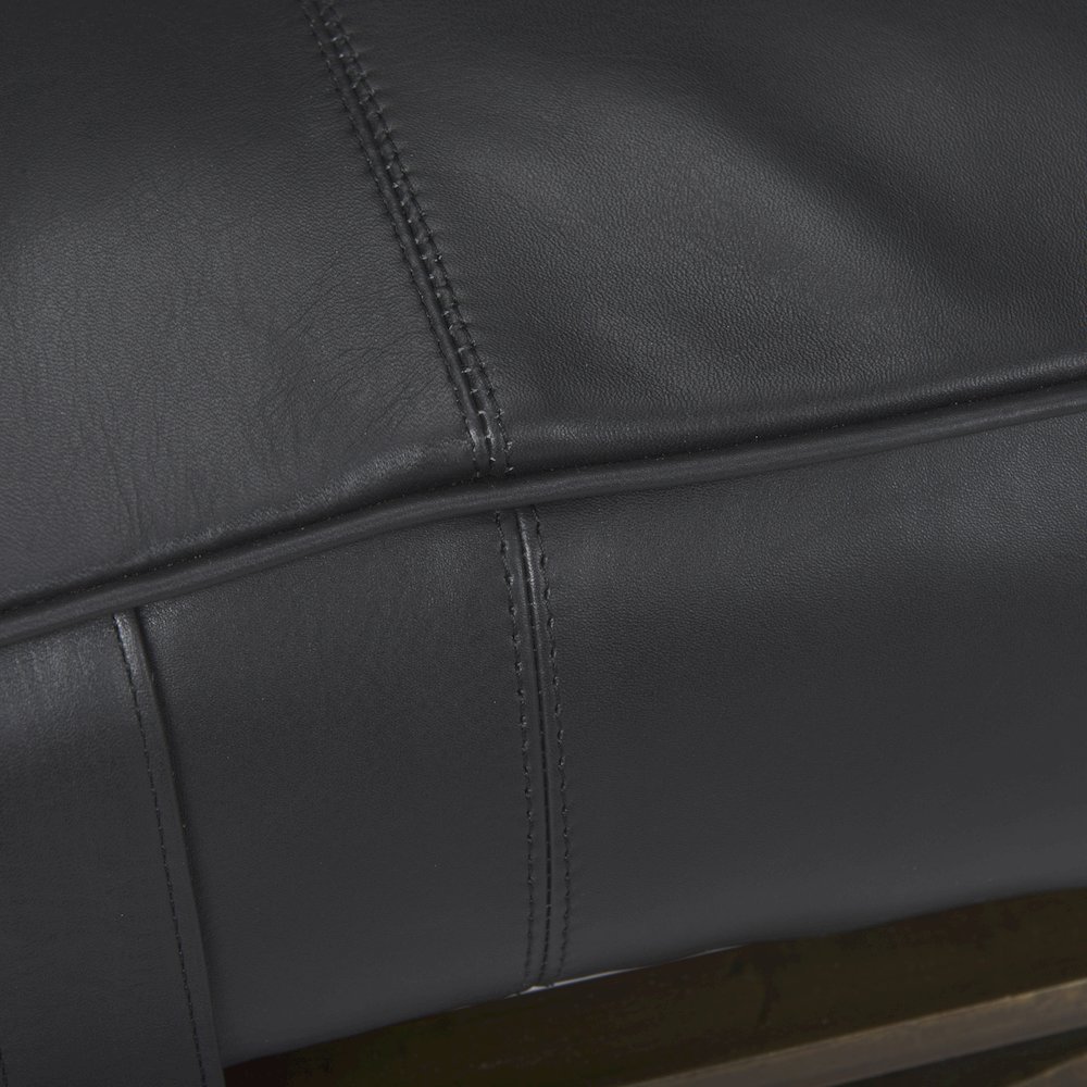 Jessie 55L x 16W Black Leather Seat W/Gold Metal Base Accent Bench. Picture 6
