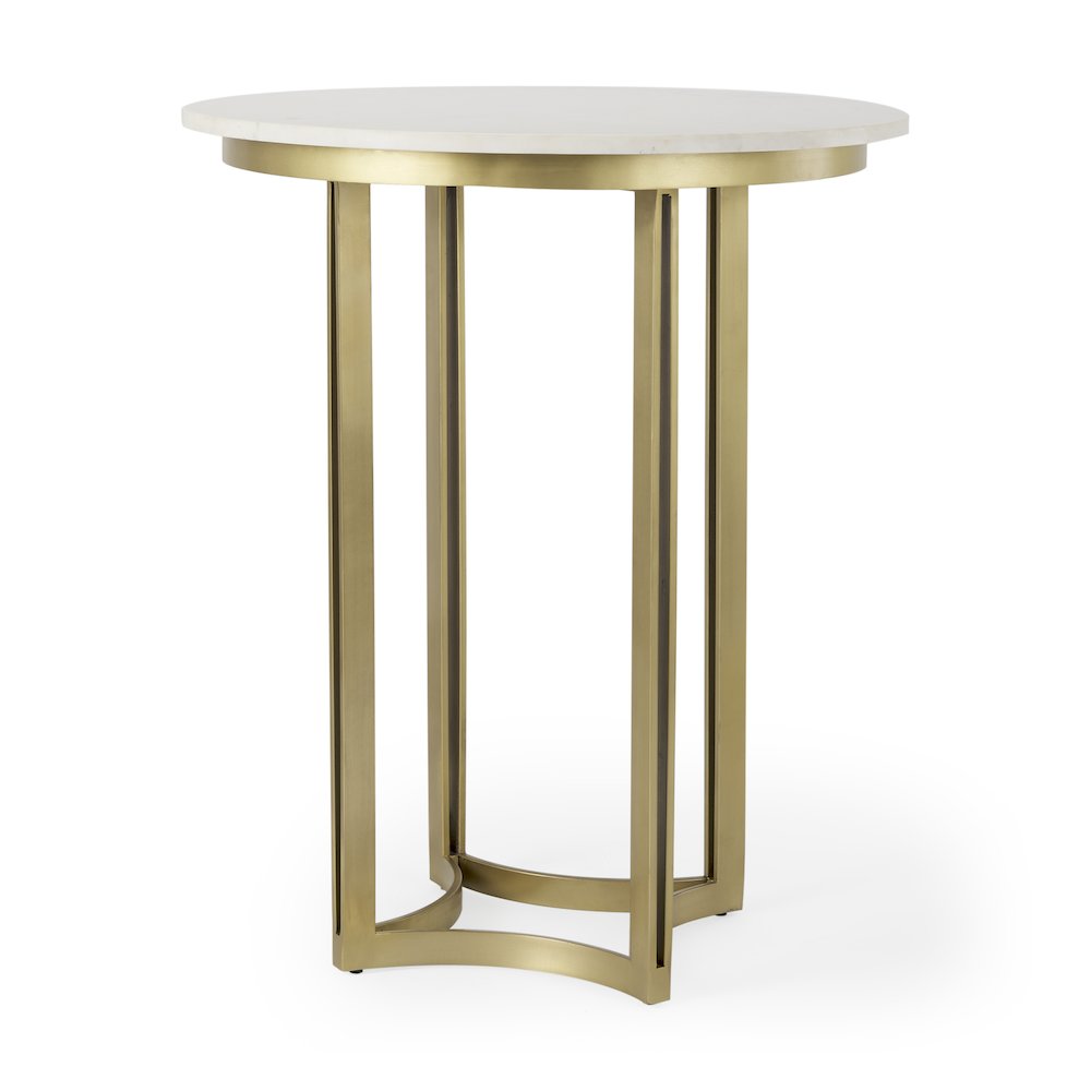 Tanner Marble & Gold Metal Bistro Table. Picture 1