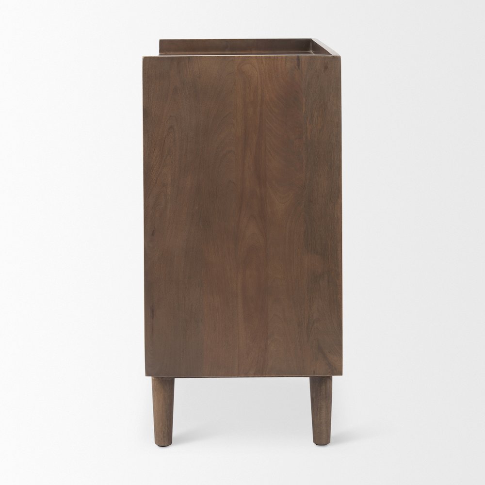 Lillie 36.0L x 16.0W x 32.0H Medium Brown Wood 2 Door Tray Top Accent Cabinet. Picture 2