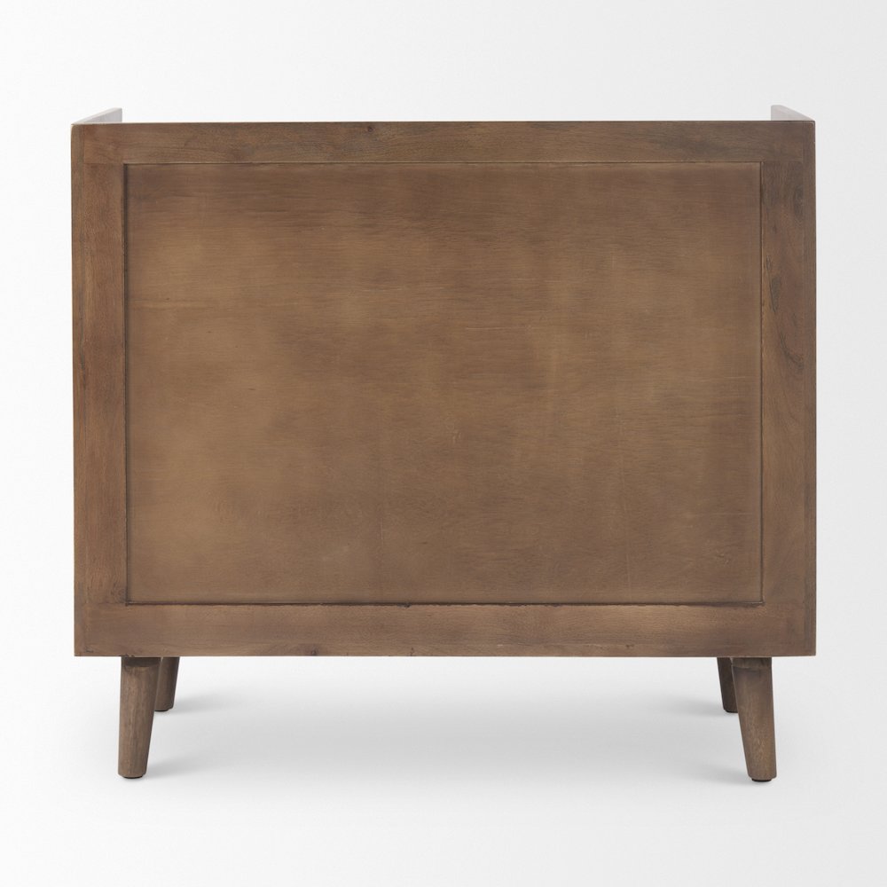 Lillie 36.0L x 16.0W x 32.0H Medium Brown Wood 2 Door Tray Top Accent Cabinet. Picture 3