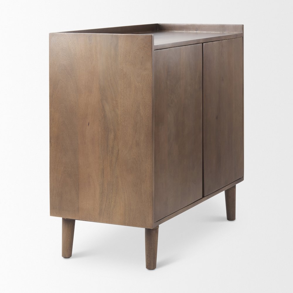 Lillie 36.0L x 16.0W x 32.0H Medium Brown Wood 2 Door Tray Top Accent Cabinet. Picture 4