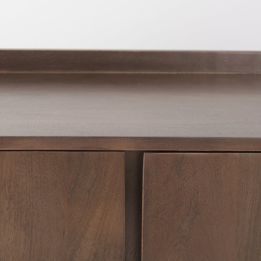 Lillie 36.0L x 16.0W x 32.0H Medium Brown Wood 2 Door Tray Top Accent Cabinet. Picture 6