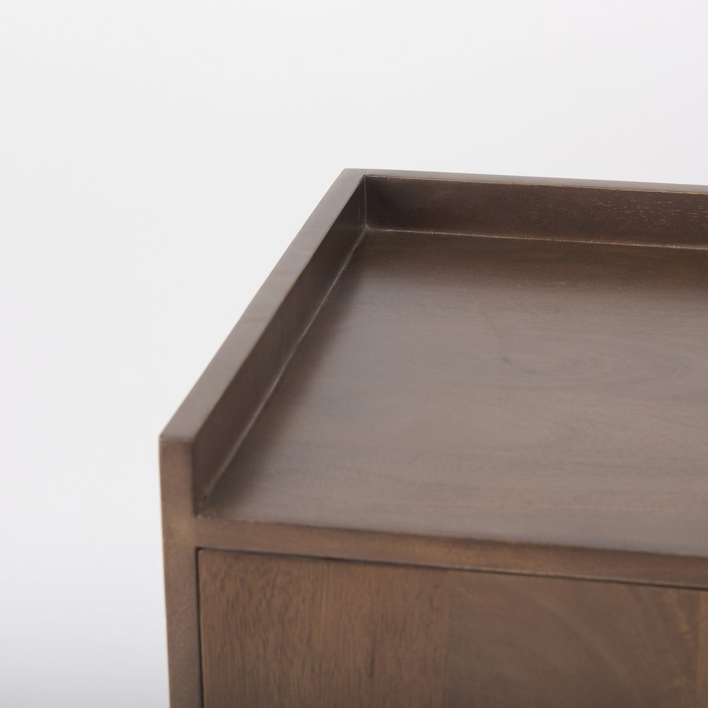 Lillie 36.0L x 16.0W x 32.0H Medium Brown Wood 2 Door Tray Top Accent Cabinet. Picture 7