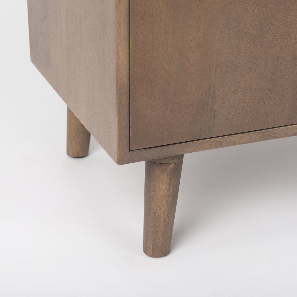 Lillie 36.0L x 16.0W x 32.0H Medium Brown Wood 2 Door Tray Top Accent Cabinet. Picture 8