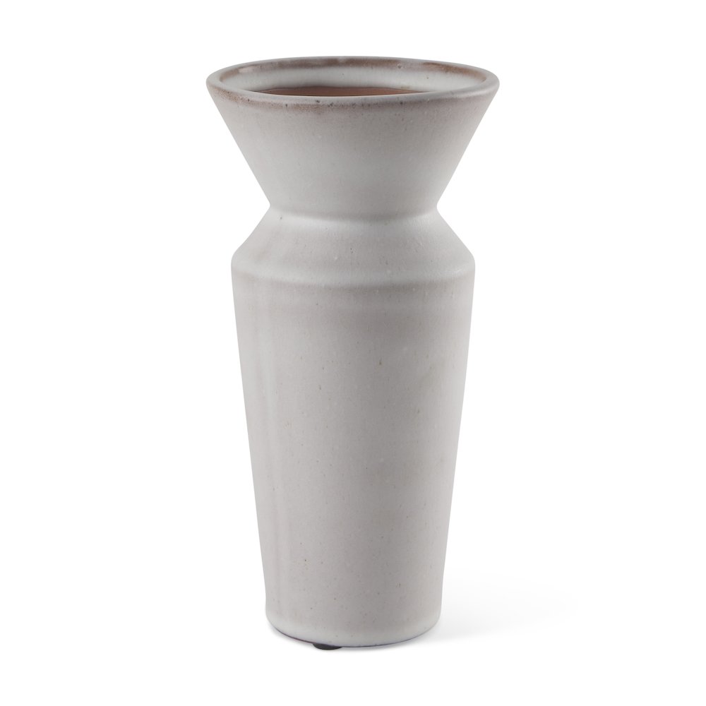 Esme 4.5L x 4.5W x 10.4H Whitewashed Ceramic Vase. Picture 1