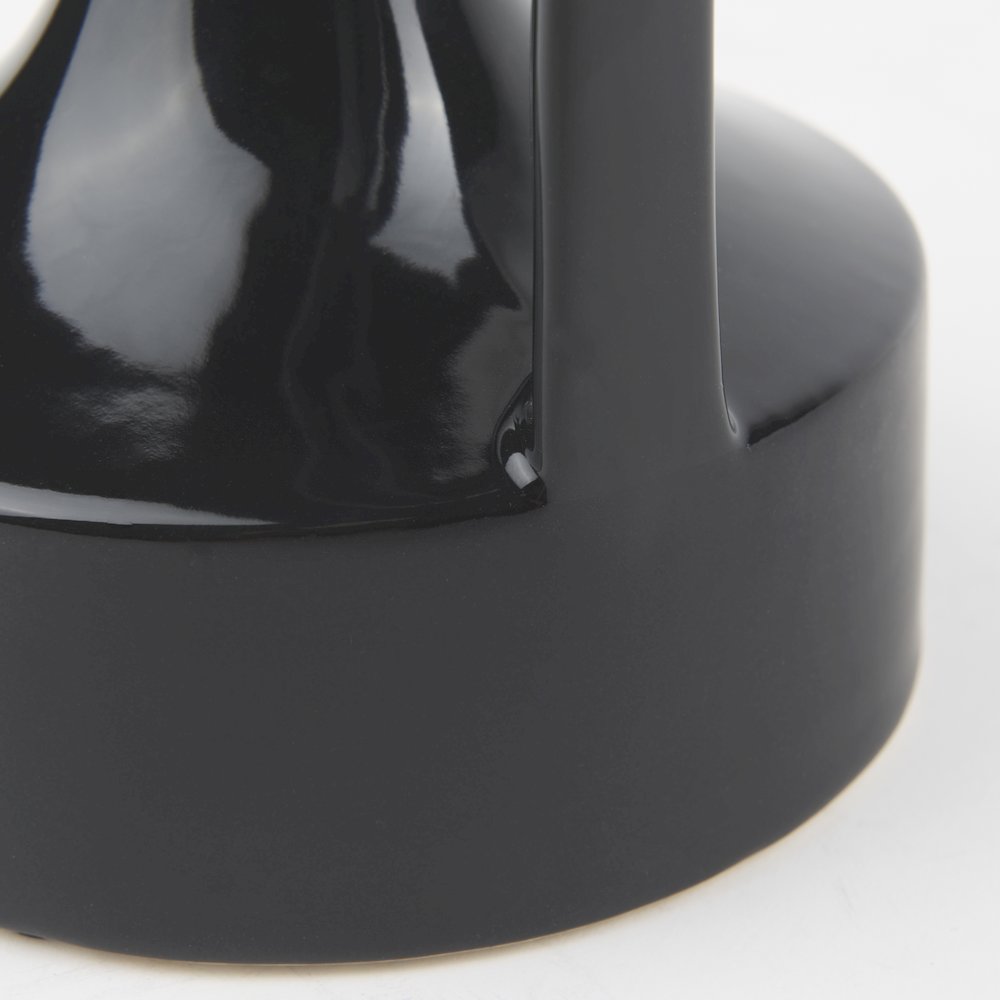 Burton 8.3H Small Glossy and Matte Black Ceramic Jug Vase. Picture 8