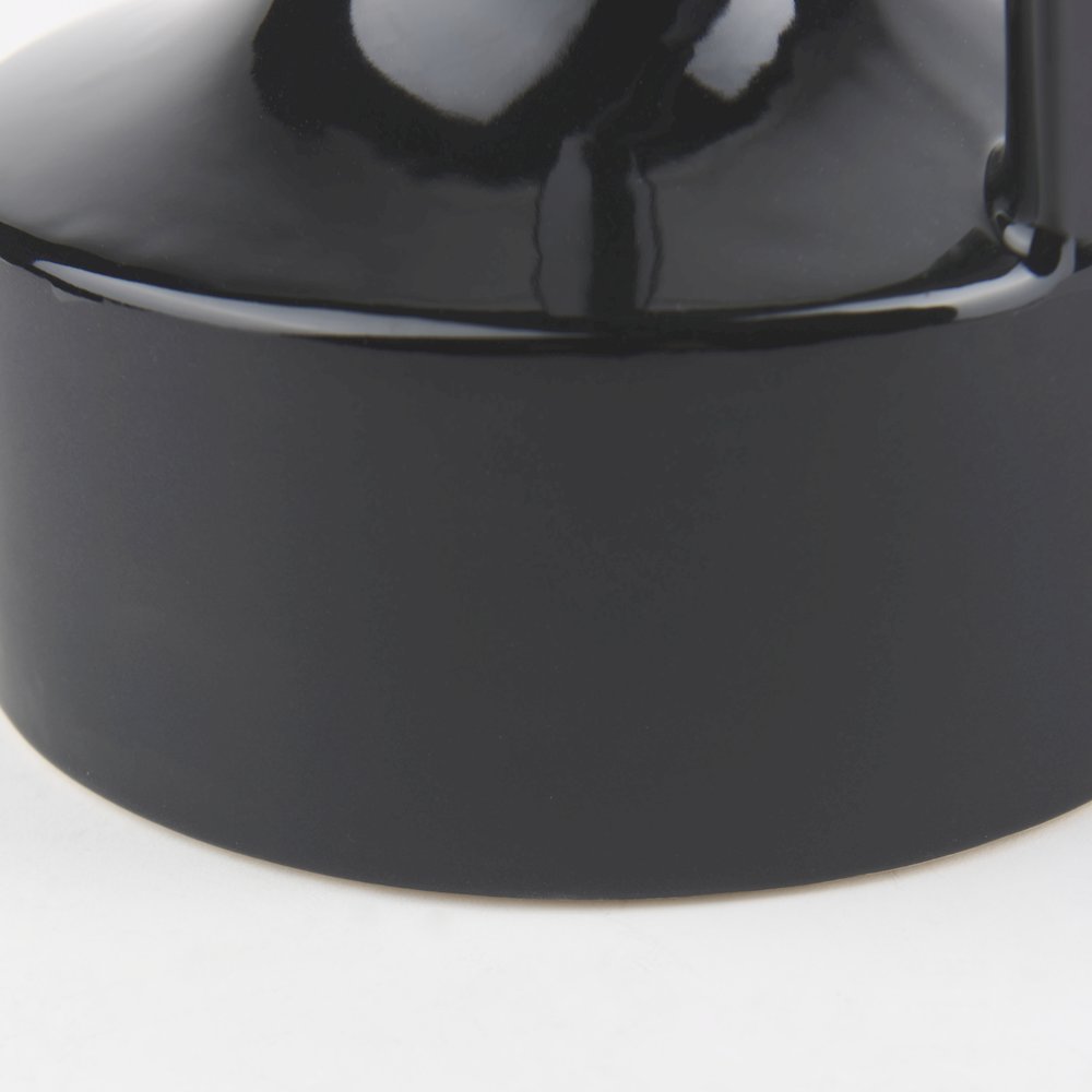 Burton 11.6H Medium Glossy and Matte Black Ceramic Jug Vase. Picture 9