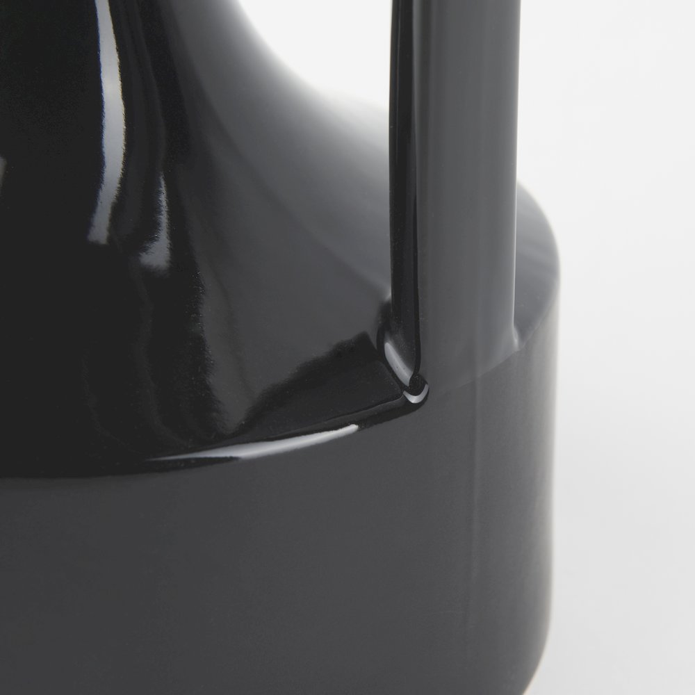Burton 13.1H Large Glossy and Matte Black Ceramic Jug Vase. Picture 8