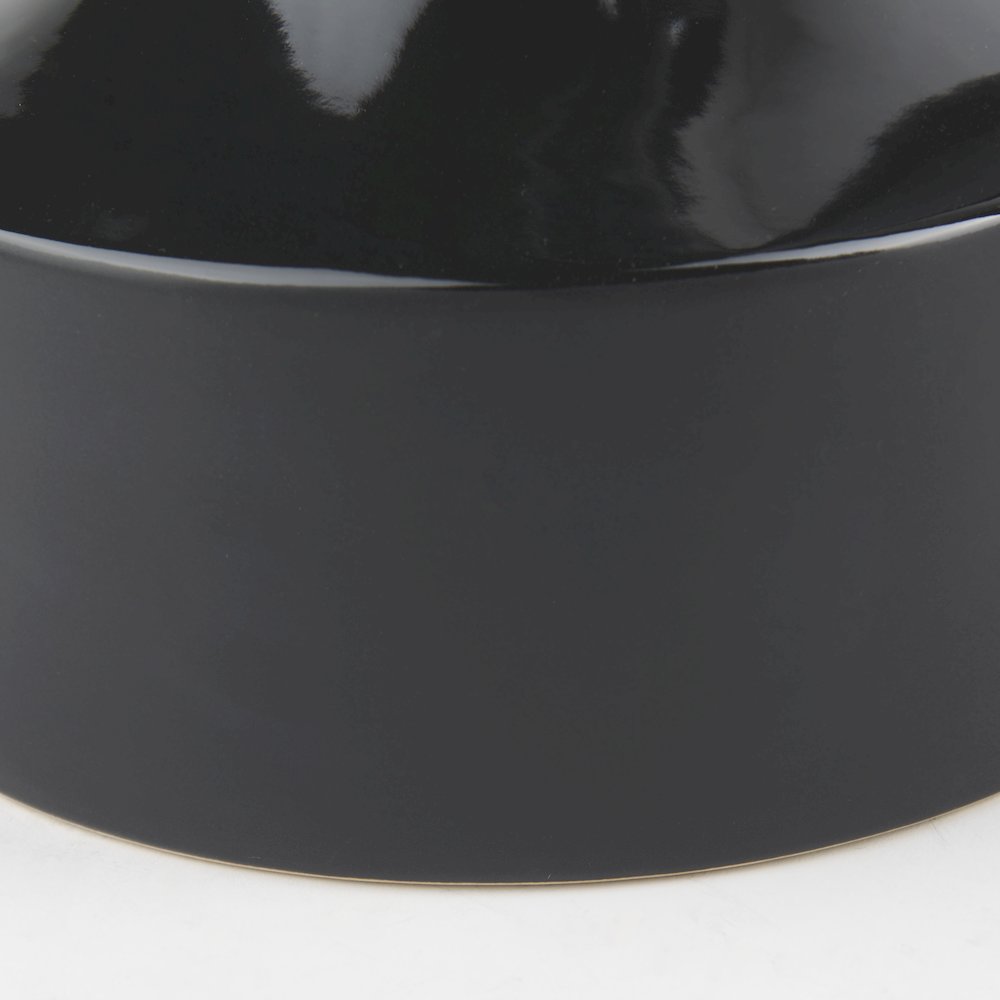 Burton 13.1H Large Glossy and Matte Black Ceramic Jug Vase. Picture 9