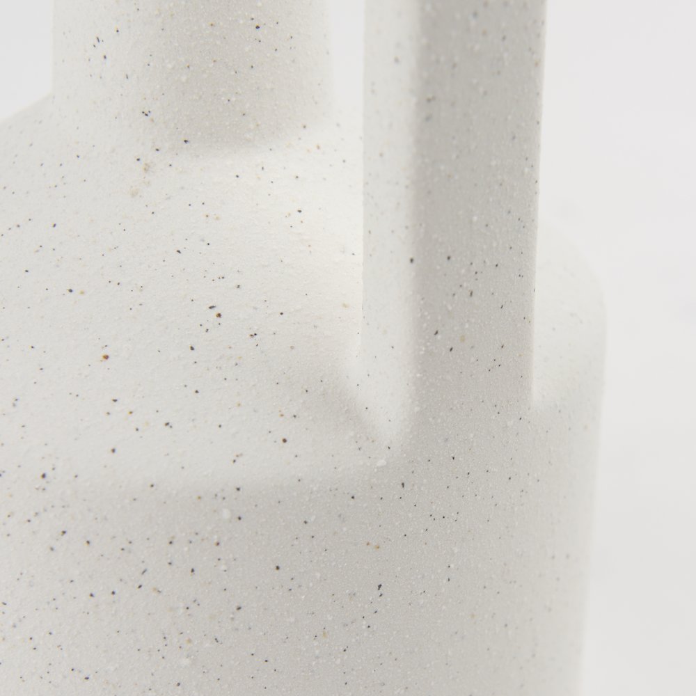 Burton 10.8H Small White Ceramic Jug Vase. Picture 7
