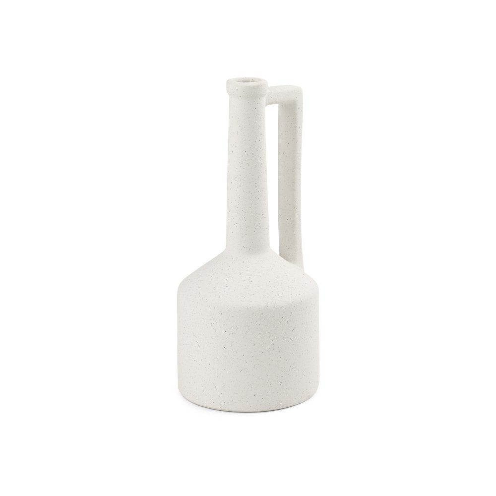 Burton 14.2H Medium White Ceramic Jug Vase. Picture 1