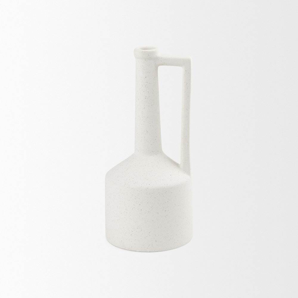 Burton 14.2H Medium White Ceramic Jug Vase. Picture 3