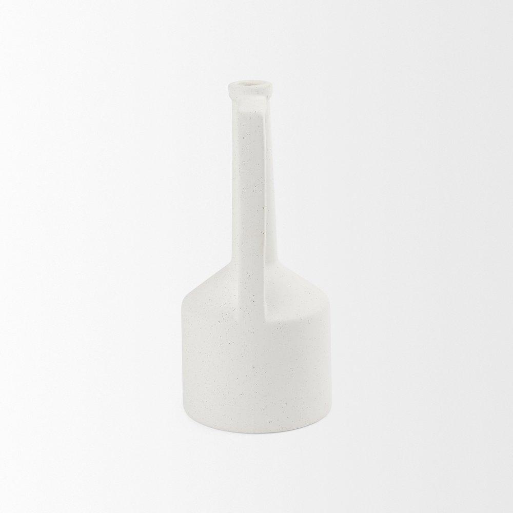Burton 14.2H Medium White Ceramic Jug Vase. Picture 4