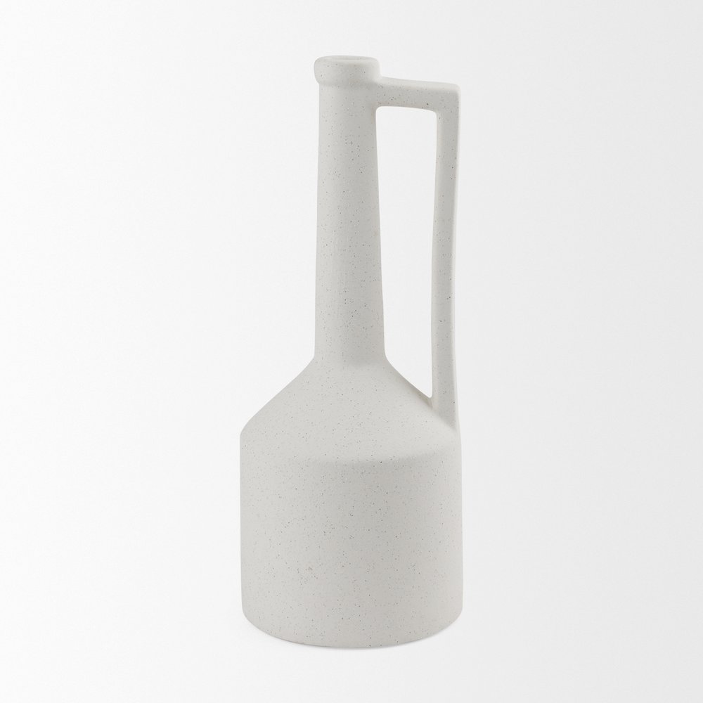 Burton 17.1H Large White Ceramic Jug Vase. Picture 3