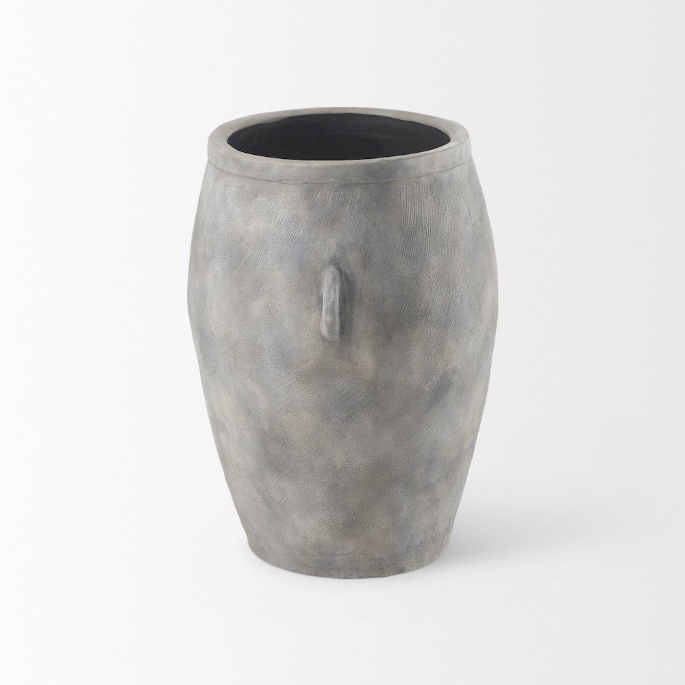 Zuma 27.2L x 18.1W x 24.4H Light Gray Ceramic Floor Vase. Picture 2