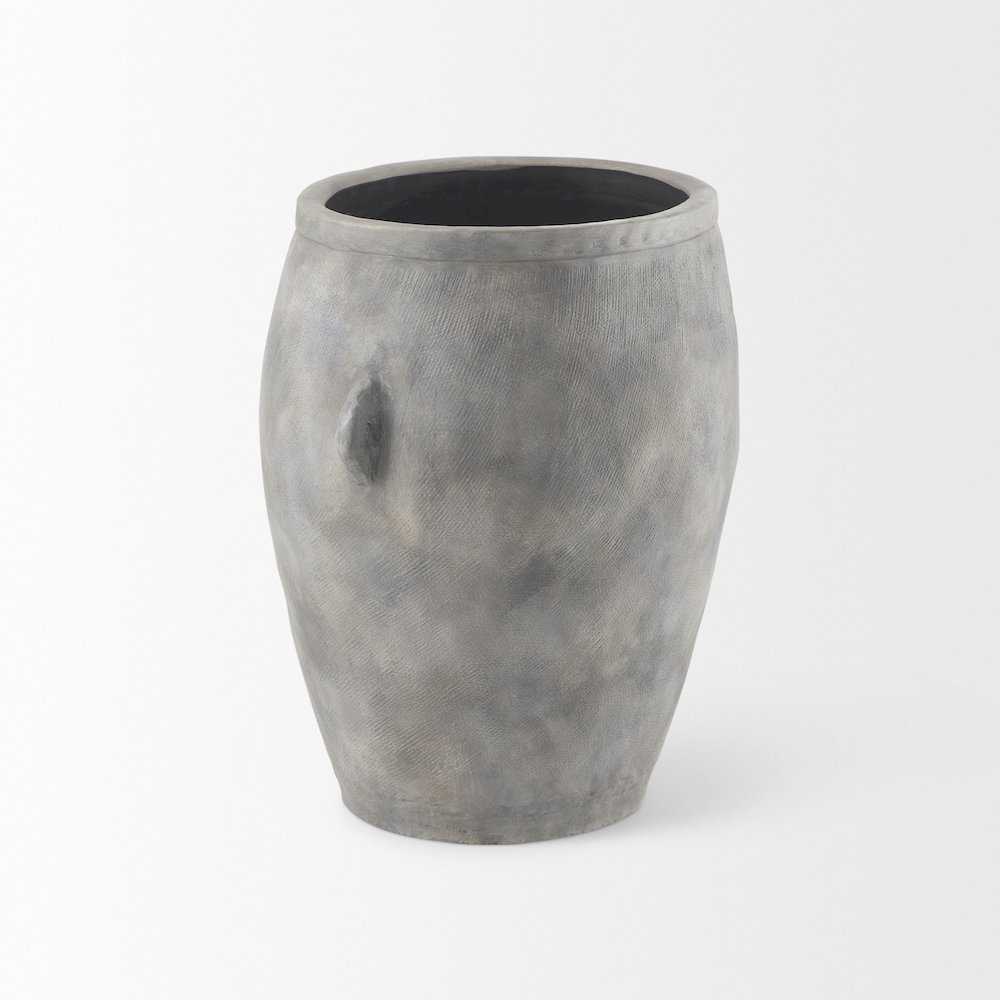 Zuma 27.2L x 18.1W x 24.4H Light Gray Ceramic Floor Vase. Picture 3