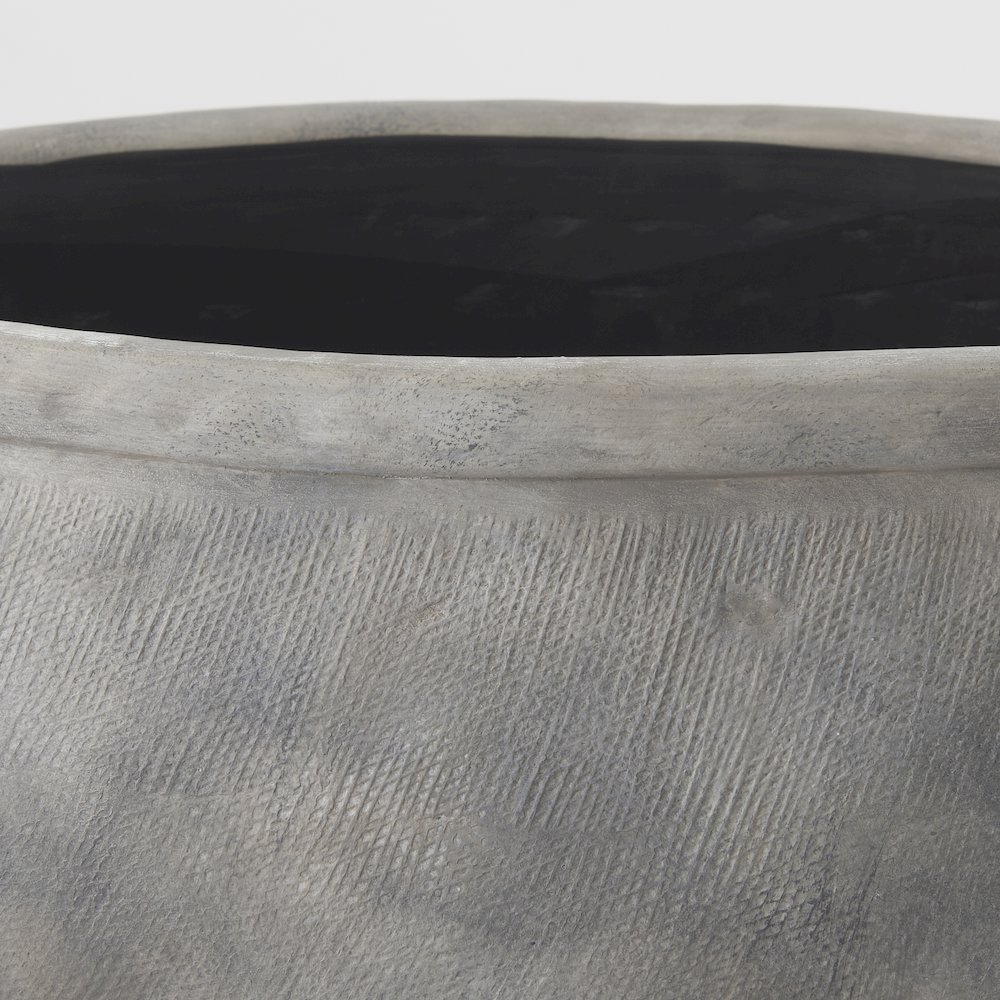 Zuma 27.2L x 18.1W x 24.4H Light Gray Ceramic Floor Vase. Picture 4