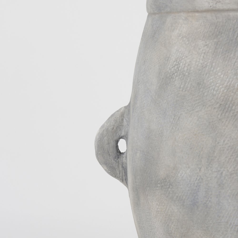 Zuma 27.2L x 18.1W x 24.4H Light Gray Ceramic Floor Vase. Picture 6