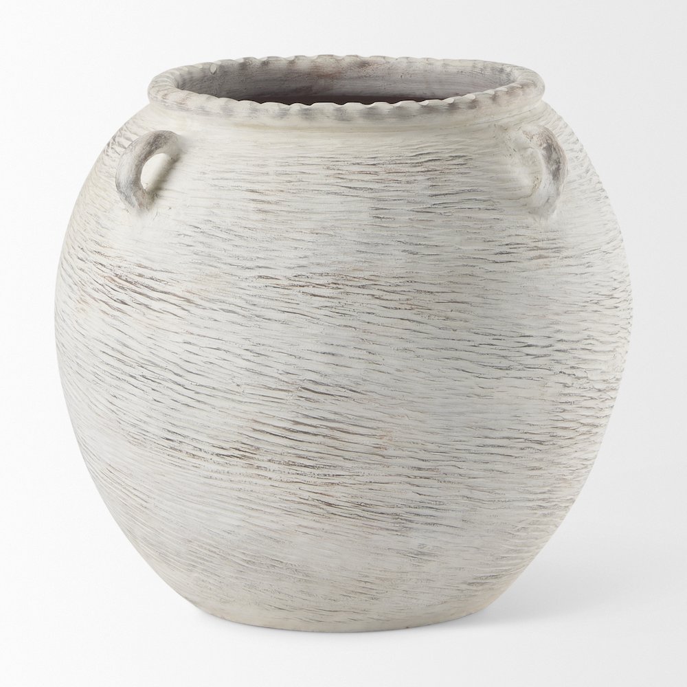 Misha 25.2L x 25.2W x 22.4H Cream Ceramic Floor Vase. Picture 2