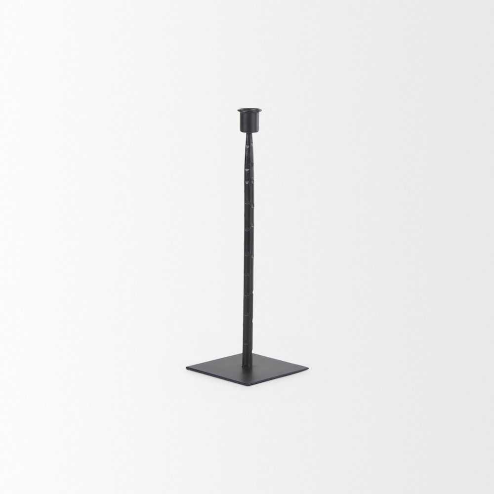 Porter 4.5L x 4.5W x 12.0H Small Black Iron Candle Holder. Picture 3