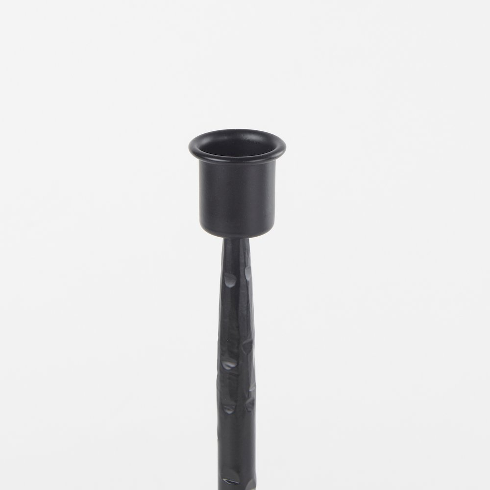 Porter 4.5L x 4.5W x 12.0H Small Black Iron Candle Holder. Picture 4