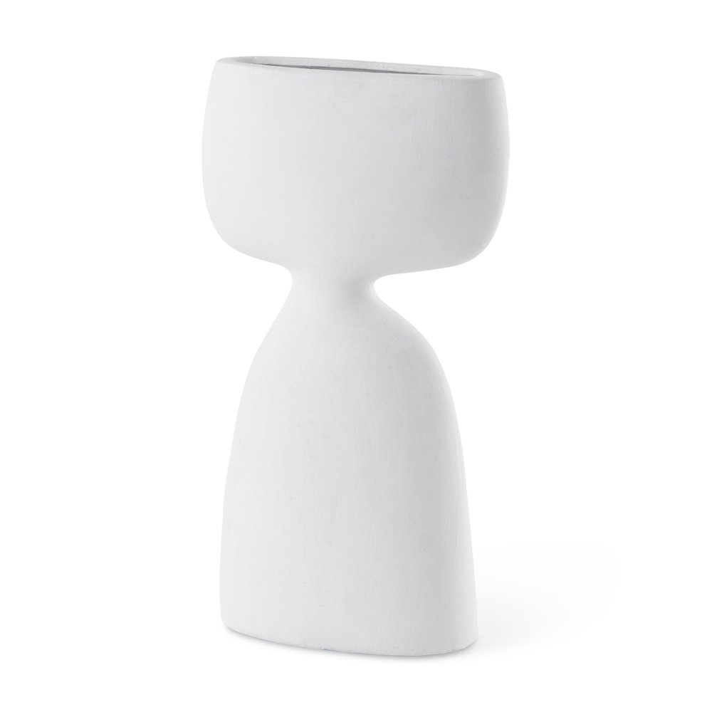 Rylee 11.6H White Ceramic Vase. Picture 1