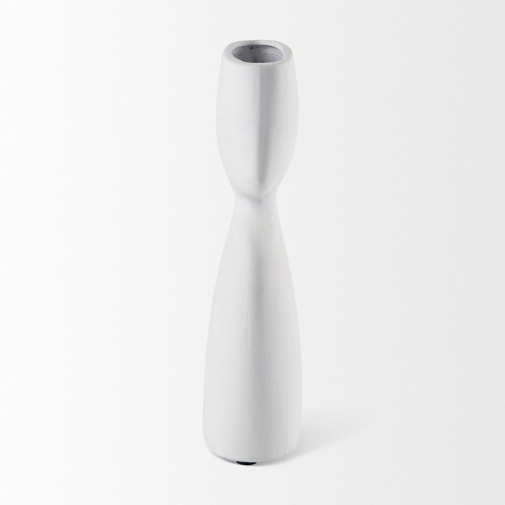 Rylee 11.6H White Ceramic Vase. Picture 2