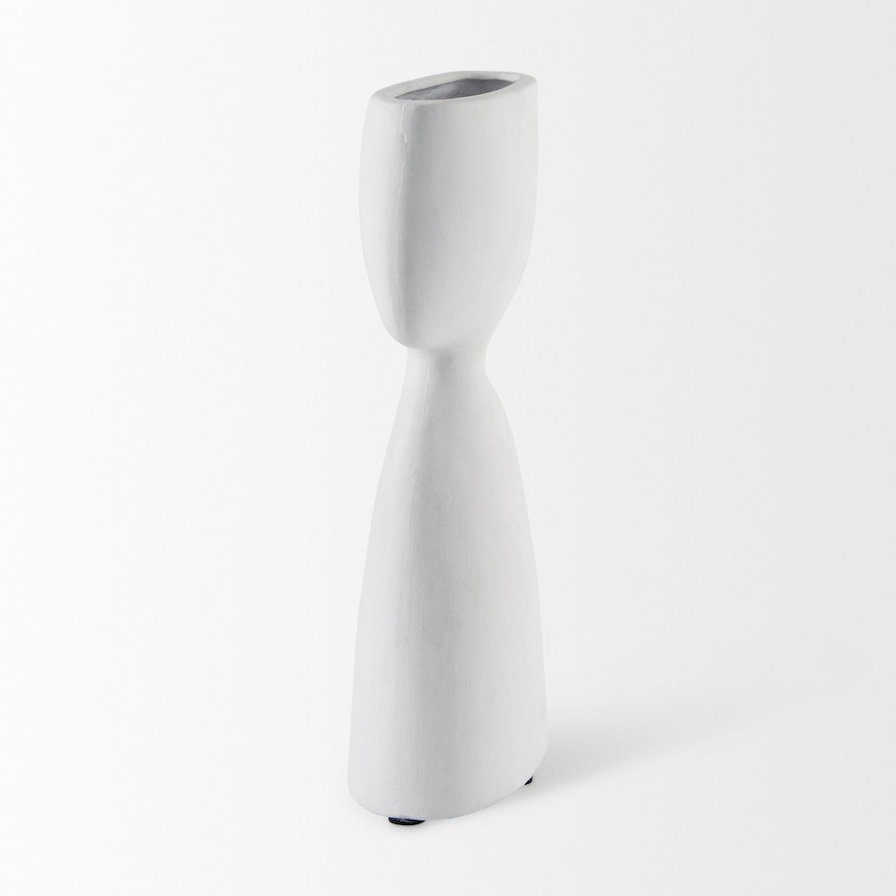 Rylee 11.6H White Ceramic Vase. Picture 3