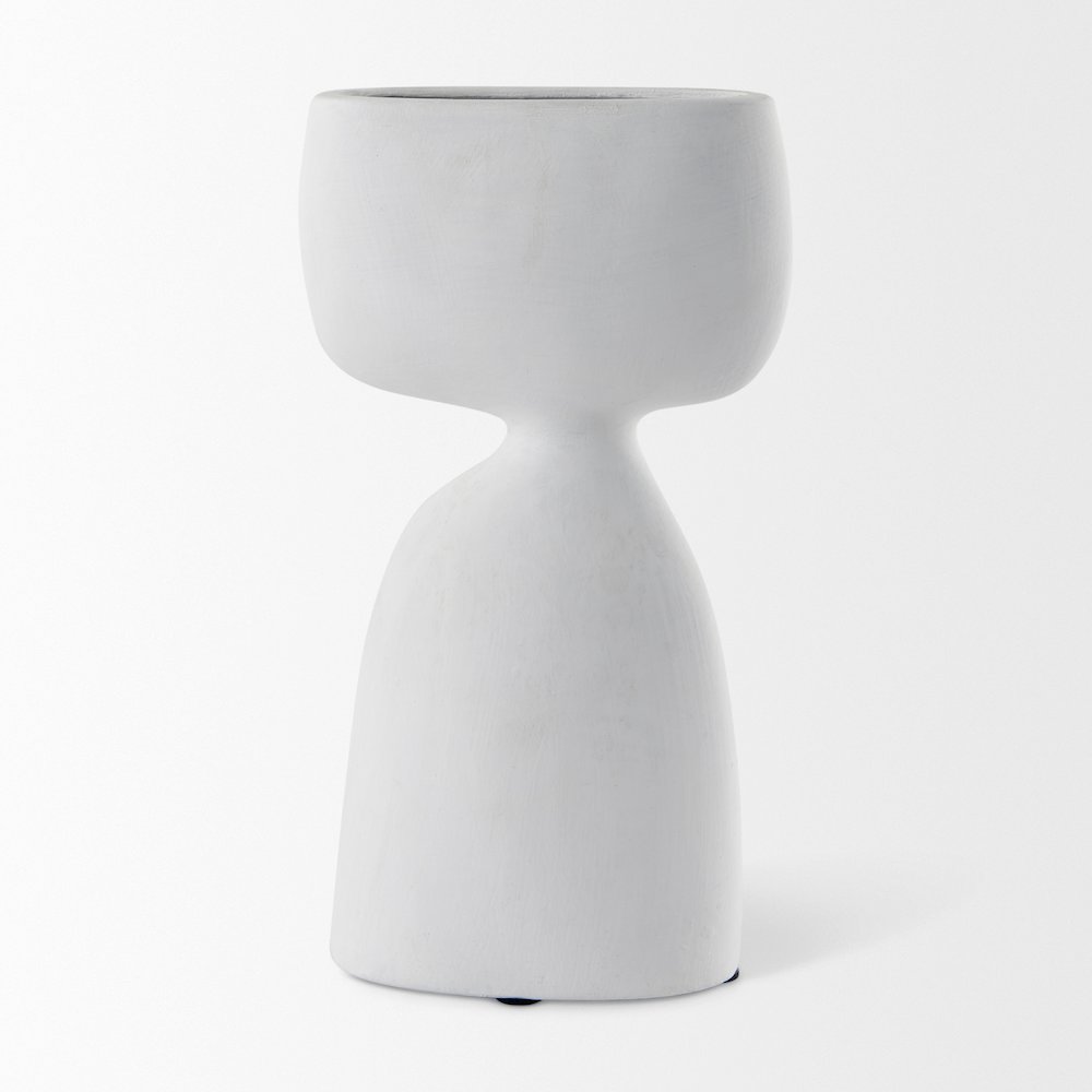 Rylee 11.6H White Ceramic Vase. Picture 4