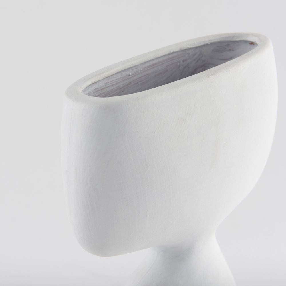 Rylee 11.6H White Ceramic Vase. Picture 5