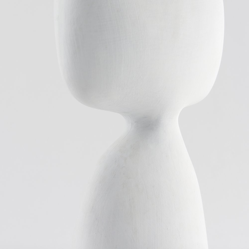 Rylee 11.6H White Ceramic Vase. Picture 6