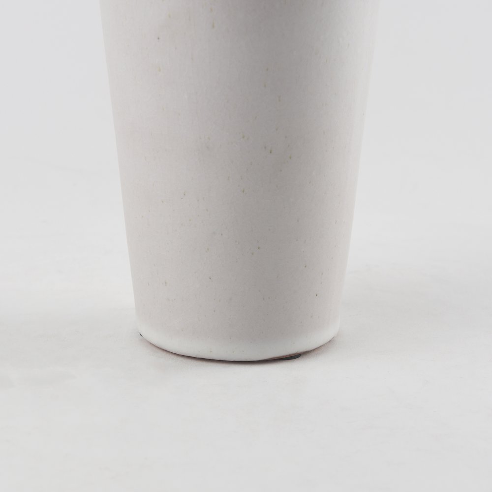 Esme 4.5L x 4.5W x 10.4H Whitewashed Ceramic Vase. Picture 6