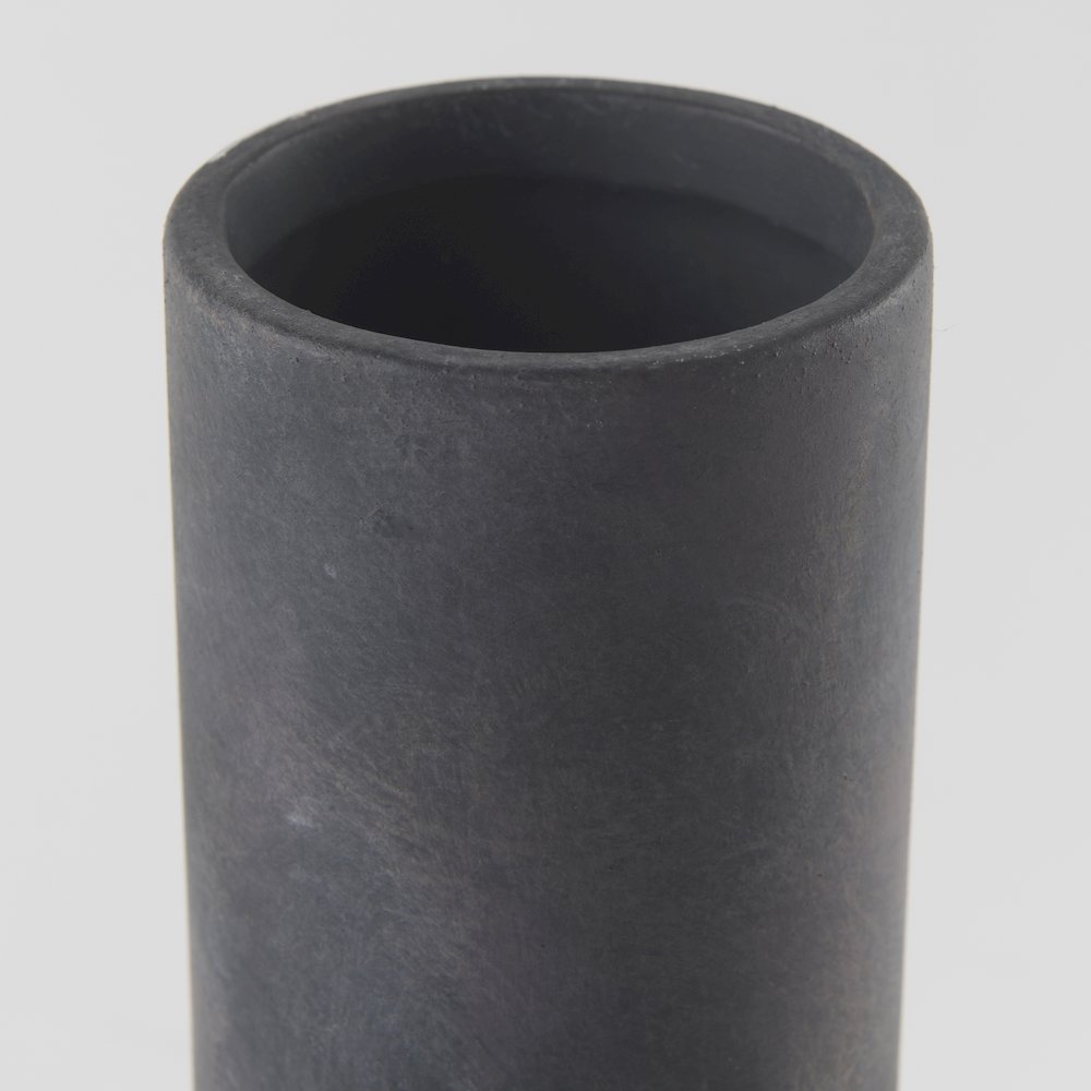 Esme 7.1L x 7.1W x 15.0H Dark Gray Ceramic Vase. Picture 2