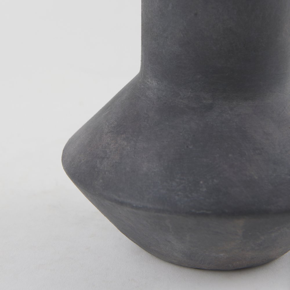Esme 7.1L x 7.1W x 15.0H Dark Gray Ceramic Vase. Picture 4