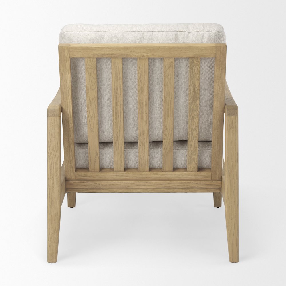 Raeleigh 28.0L x 34.1W x 34.4H Cream Fabric W/Light Brown Wood Accent Chair. Picture 3