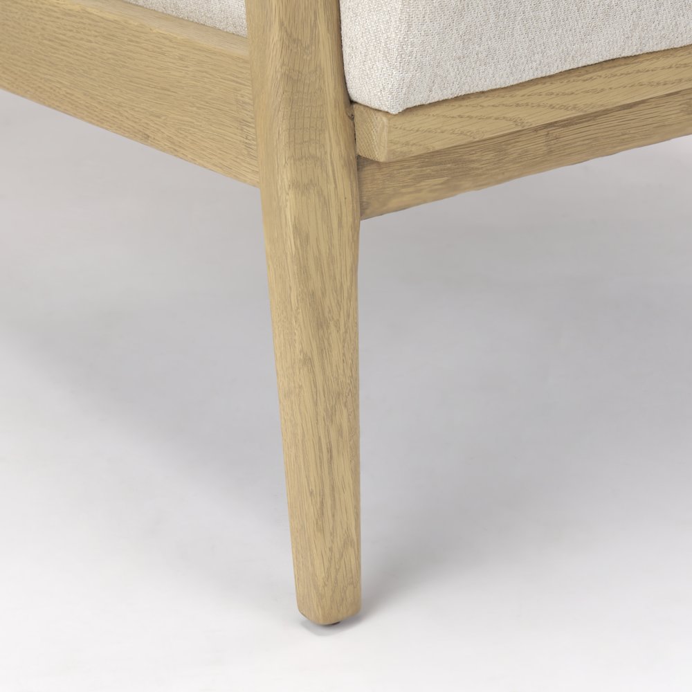 Raeleigh 28.0L x 34.1W x 34.4H Cream Fabric W/Light Brown Wood Accent Chair. Picture 9