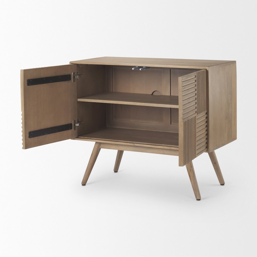 Sable 37.0L x 17.0W x 30.5H Light Brown Wood Accent Cabinet. Picture 5