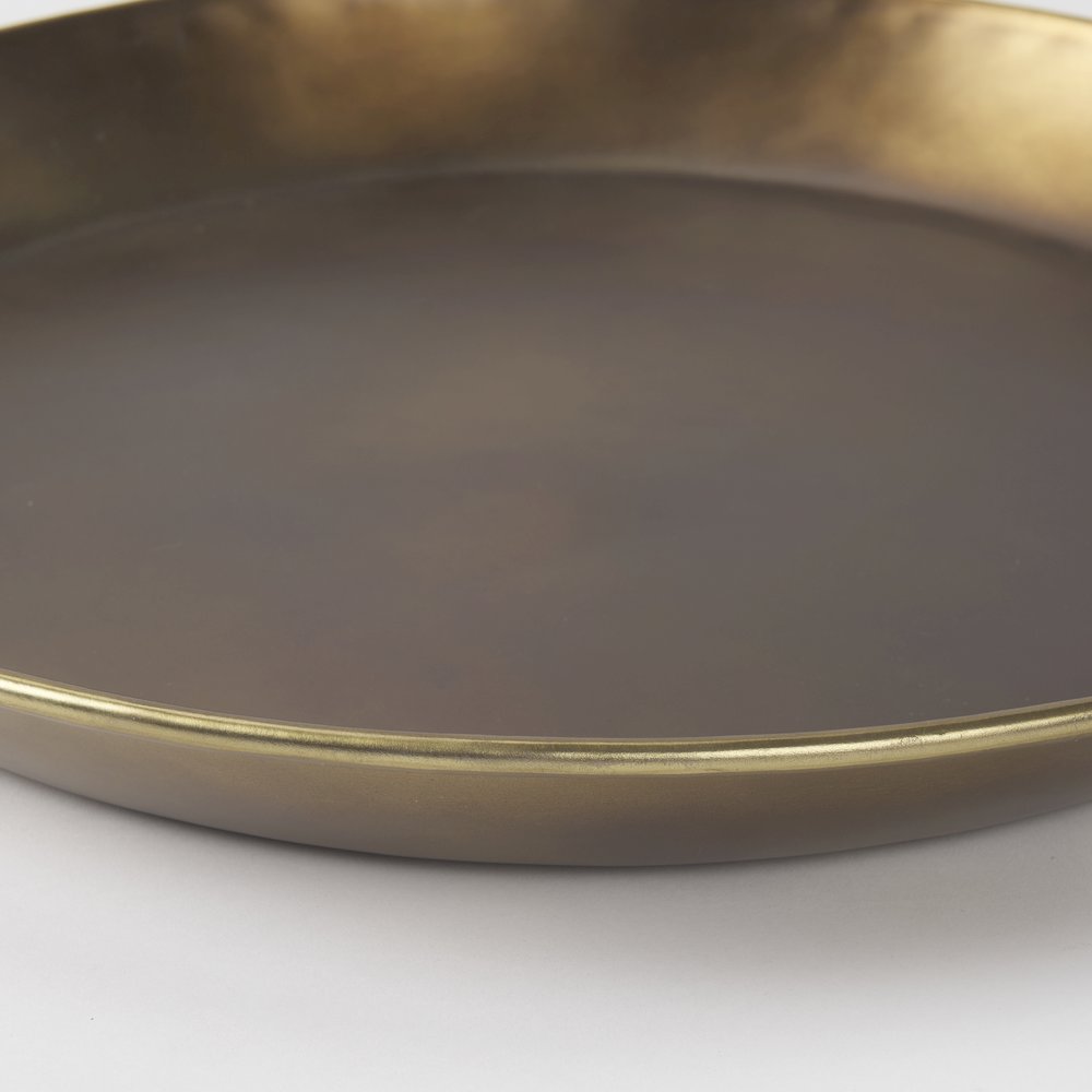 Eagan 20.0L x 20.0W x 1.8H Brass Aluminium Tray Medium. Picture 5