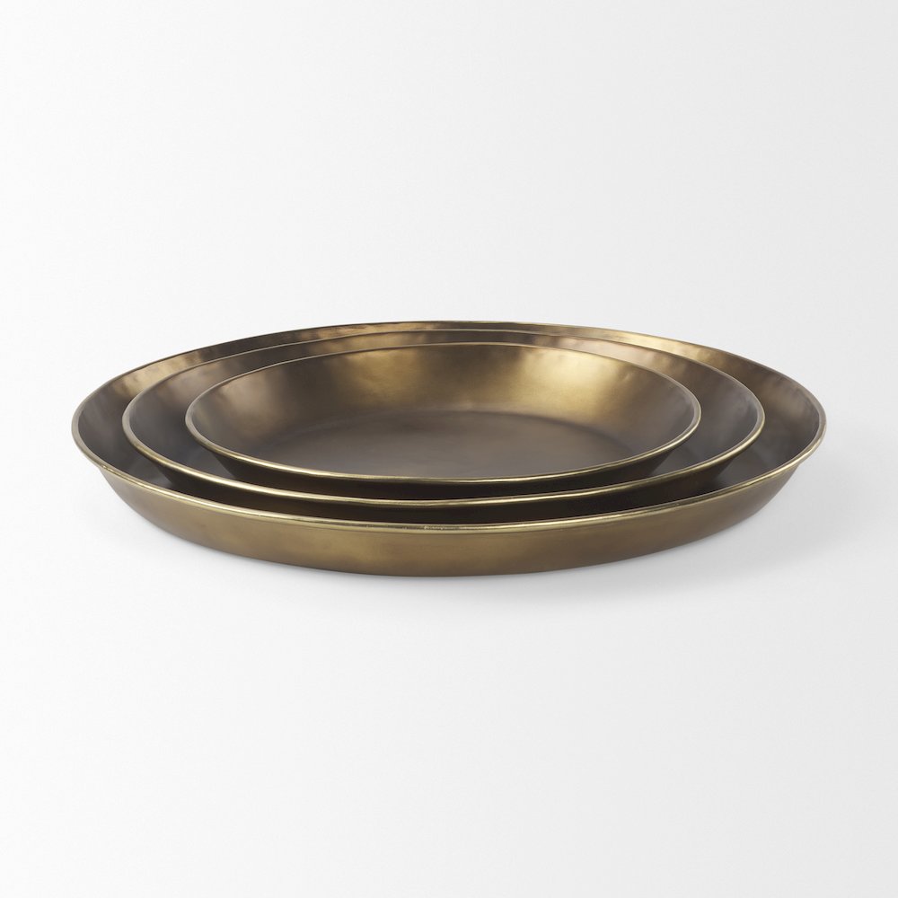 Eagan 20.0L x 20.0W x 1.8H Brass Aluminium Tray Medium. Picture 8