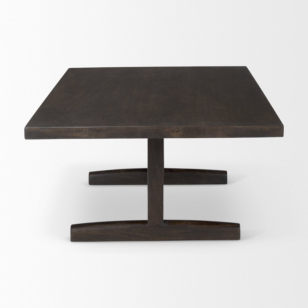 Viktor 55"L Dark Brown Solid Wood Coffee Table. Picture 2