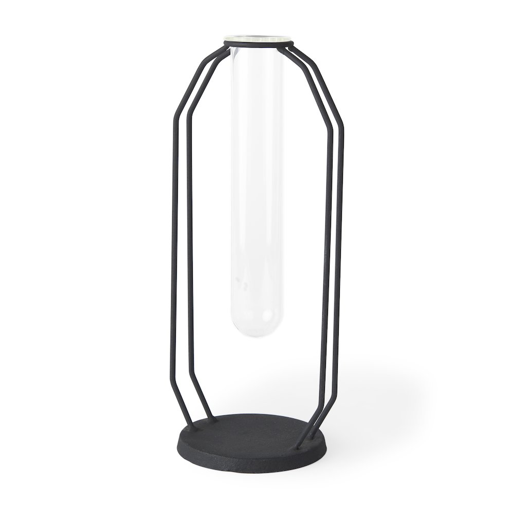 Aria 4.5L x 3.9W x 11.0H Metal and Glass Holder Object. Picture 1