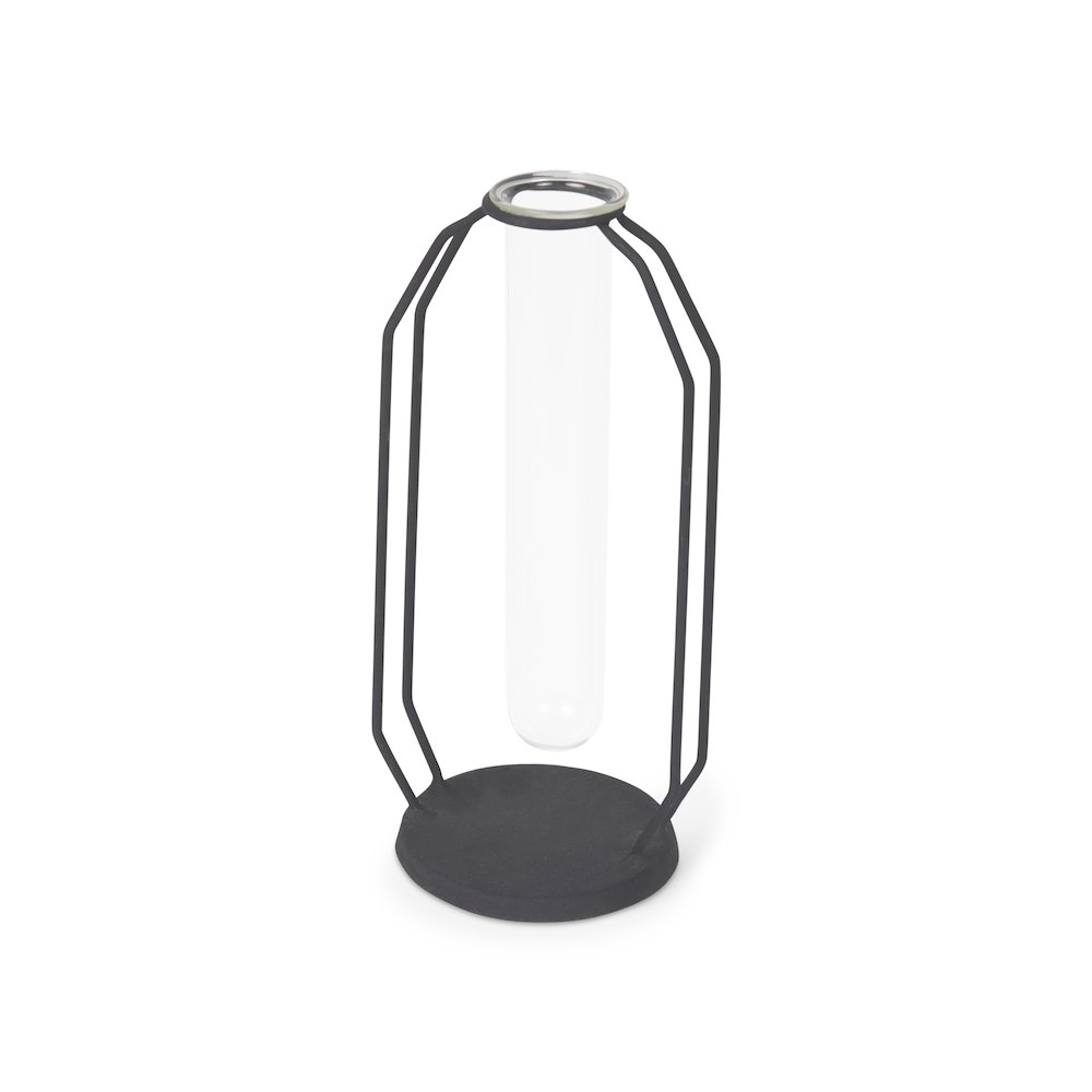 Aria 4.3L x 3.9W x 9.6H Metal and Glass Decorative Accent. Picture 1