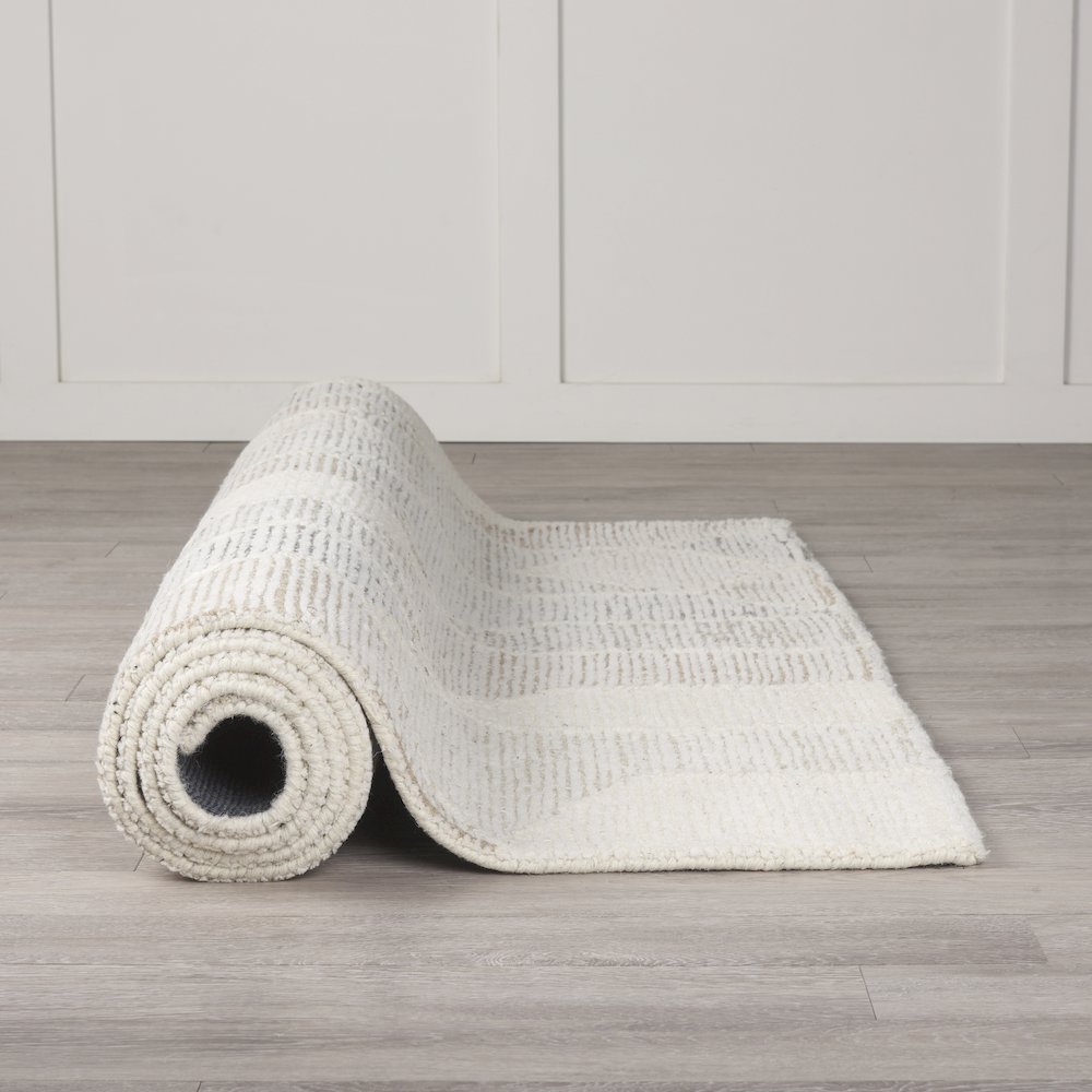 Kolt 9x12 Neutral Geometric Patterned Wool Area Rug. Picture 3
