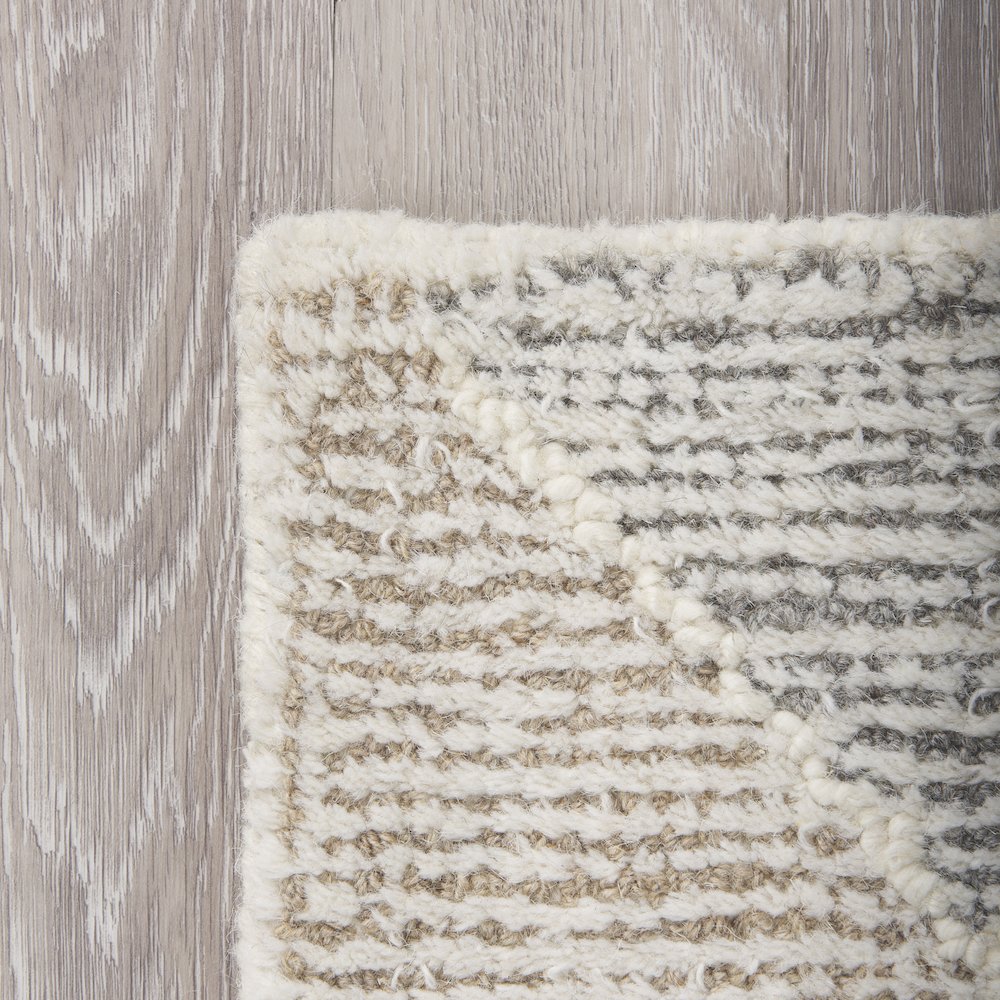 Kolt 9x12 Neutral Geometric Patterned Wool Area Rug. Picture 5