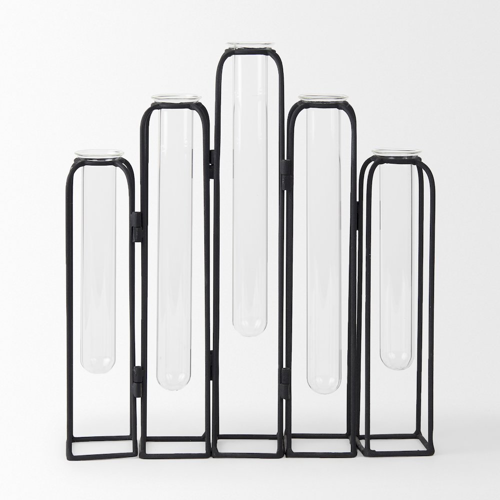 Mila 13.4L x 2.5W x 11.0H Metal and Glass Decorative Accent. Picture 5