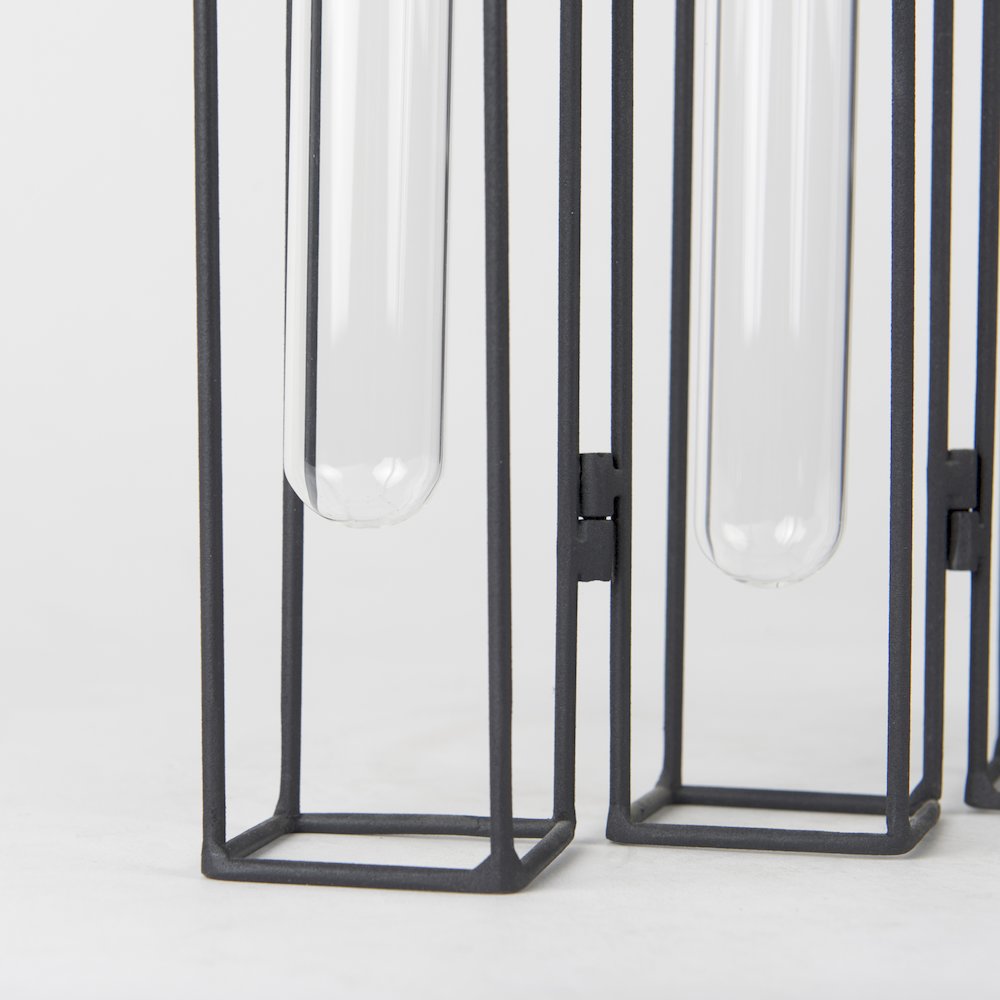 Mila 13.4L x 2.5W x 11.0H Metal and Glass Decorative Accent. Picture 8