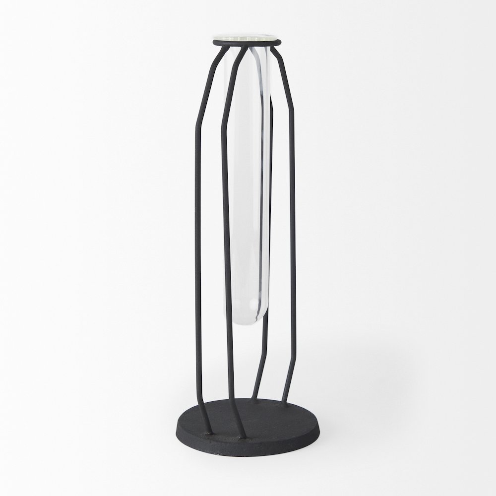 Aria 4.5L x 3.9W x 11.0H Metal and Glass Holder Object. Picture 4