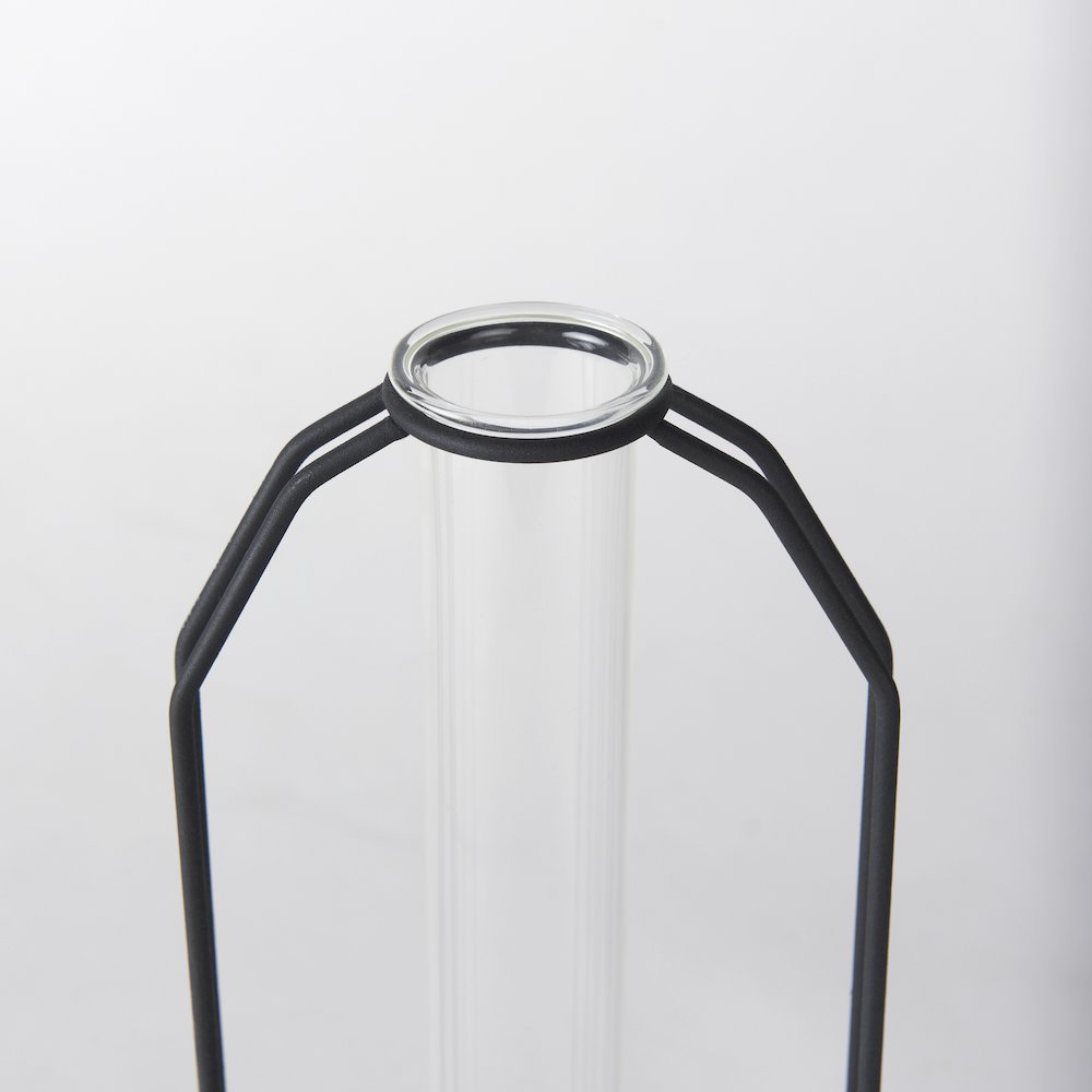 Aria 4.5L x 3.9W x 11.0H Metal and Glass Holder Object. Picture 5