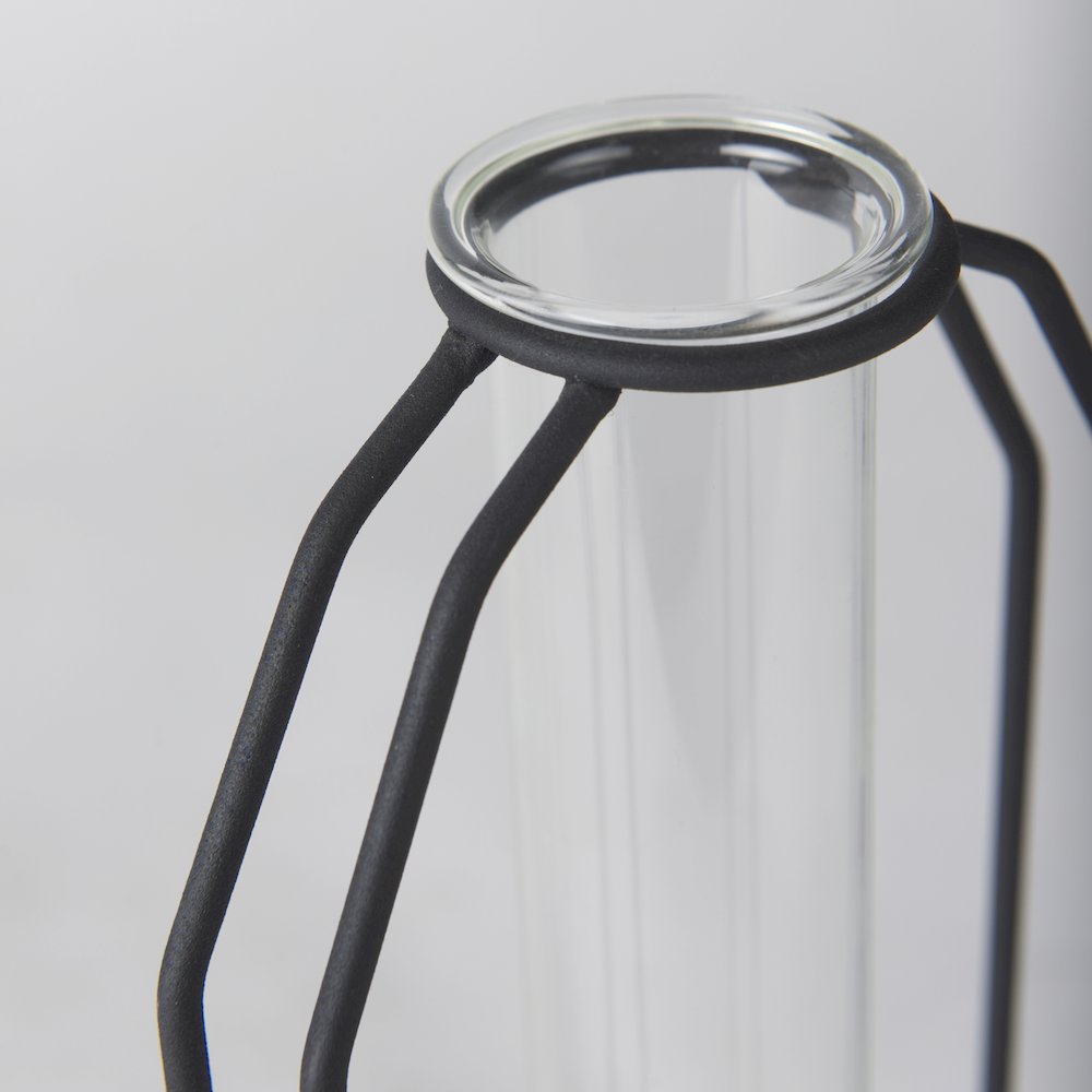 Aria 4.5L x 3.9W x 11.0H Metal and Glass Holder Object. Picture 6